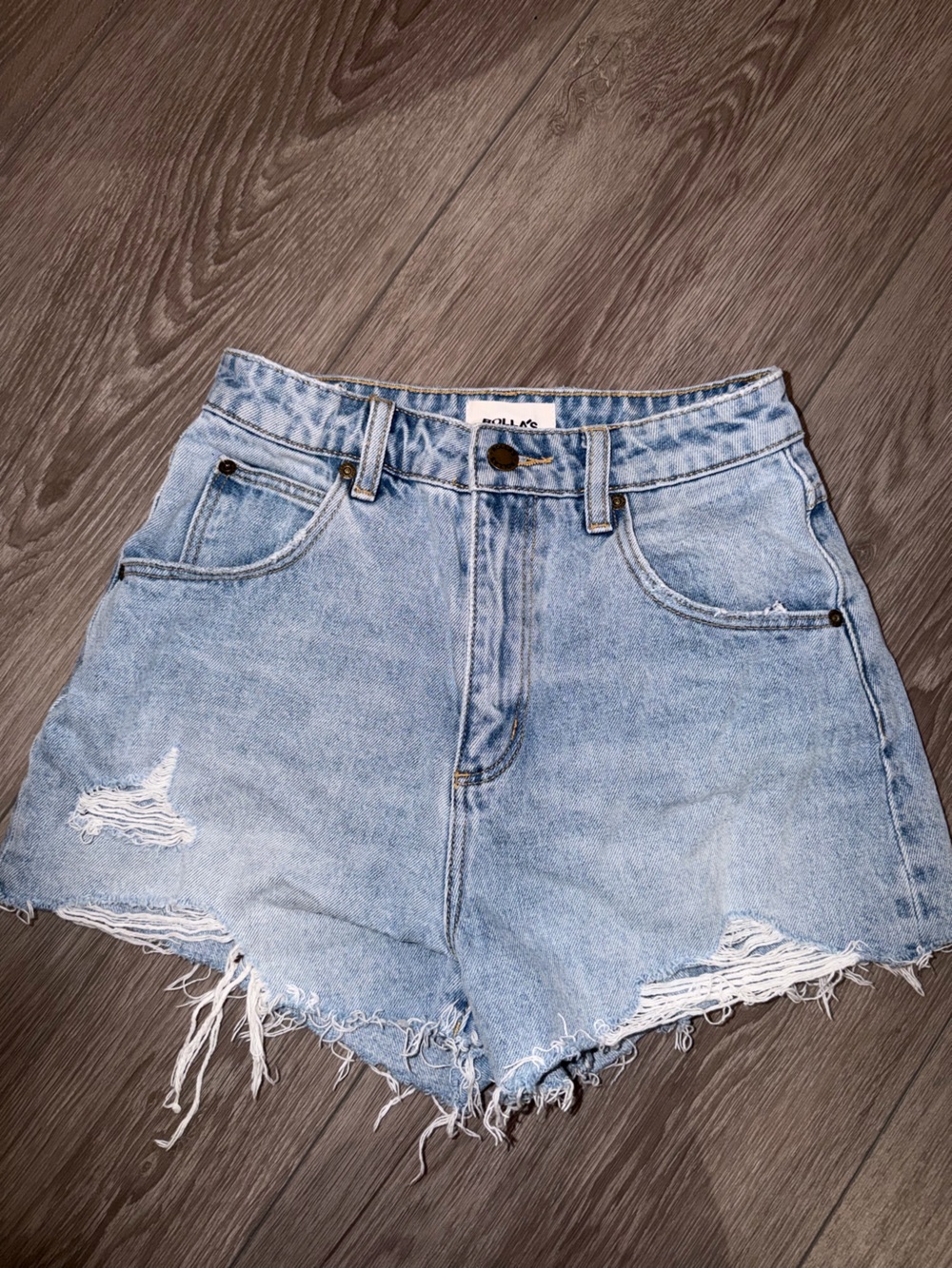 ROLLA'S Light Blue Distressed Denim Cutoff Shorts